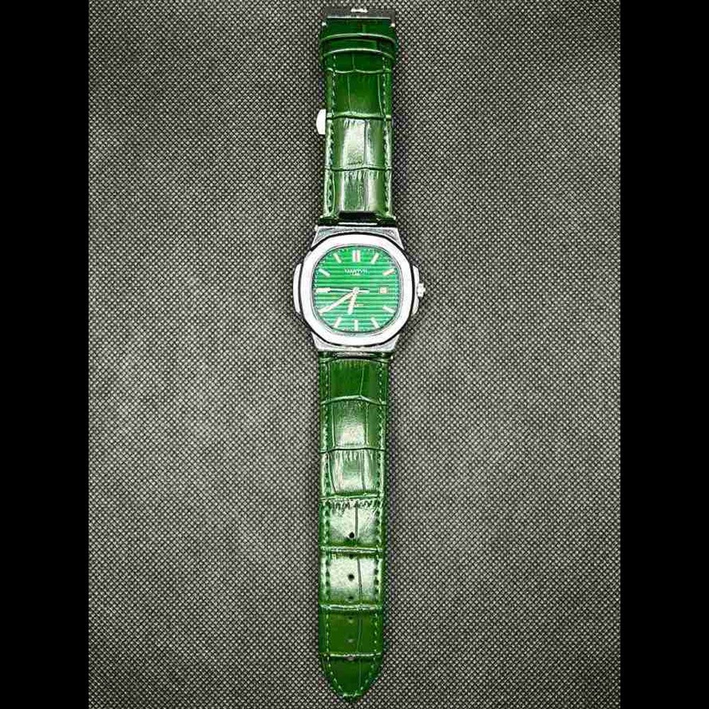 MARTYN Green Dial With Green Leather Strap Watch