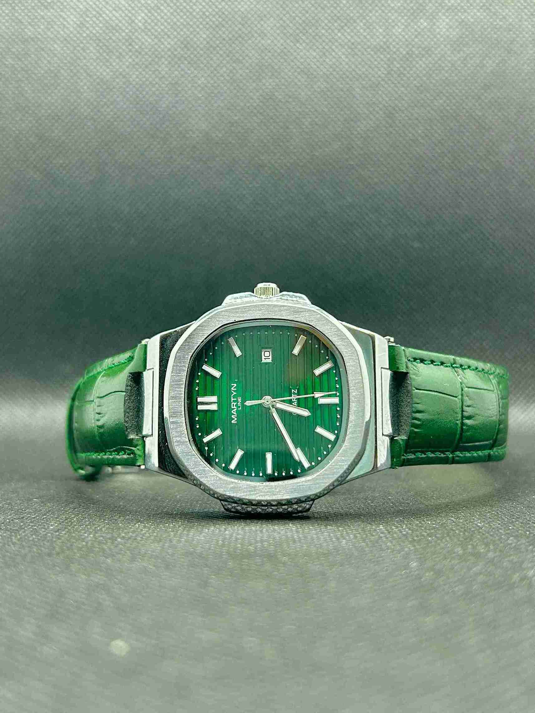 MARTYN Green Dial With Green Leather Strap Watch