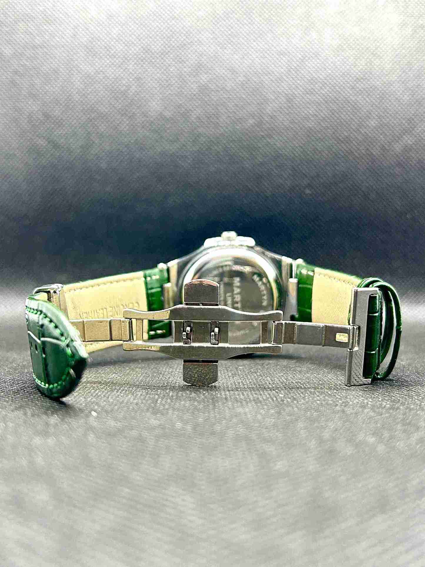 MARTYN Green Dial With Green Leather Strap Watch