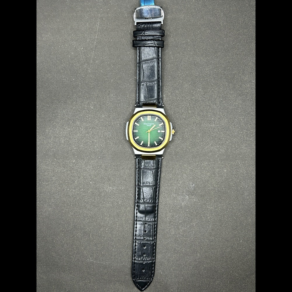 Patek Philippe Leather Strap With Green Dial