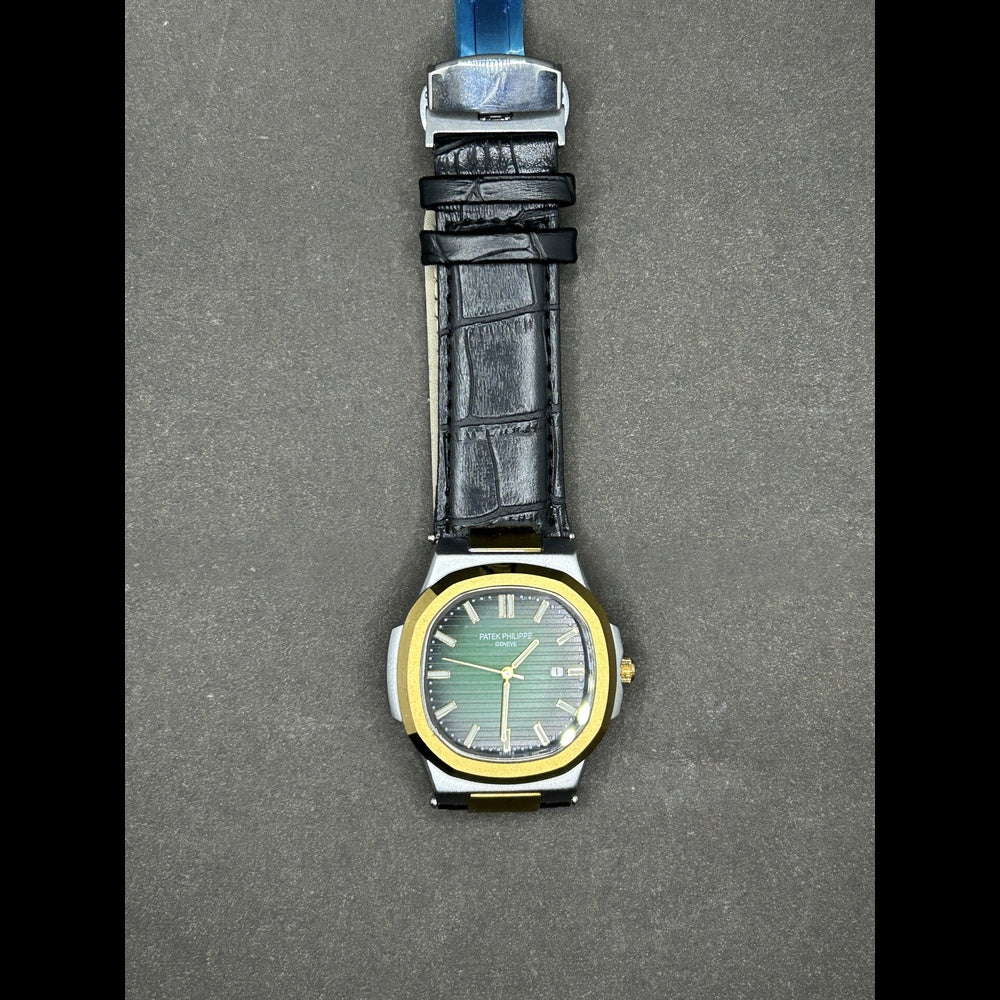 Patek Philippe Leather Strap With Green Dial