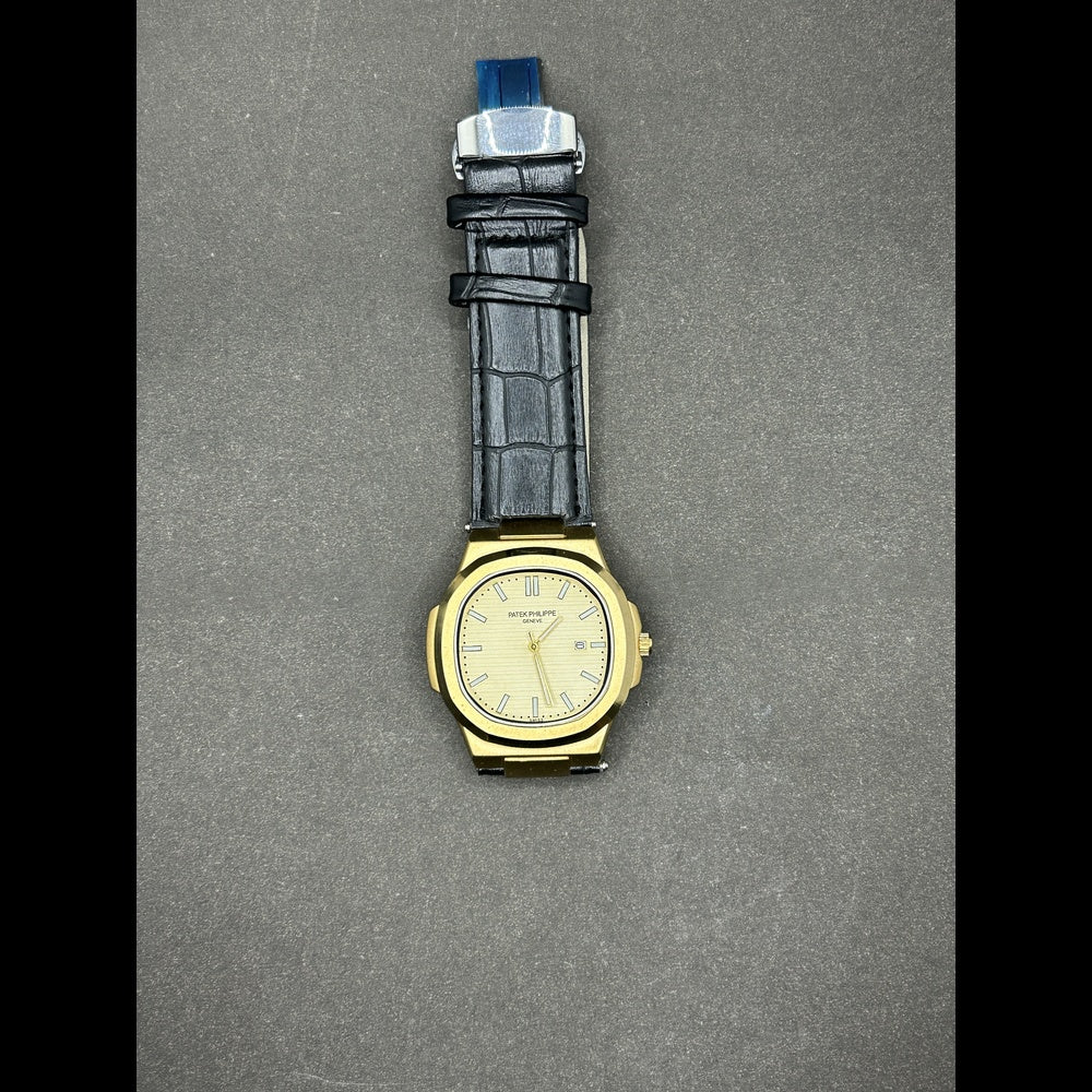 Golden Dial With Black Arabic Aura Fiber