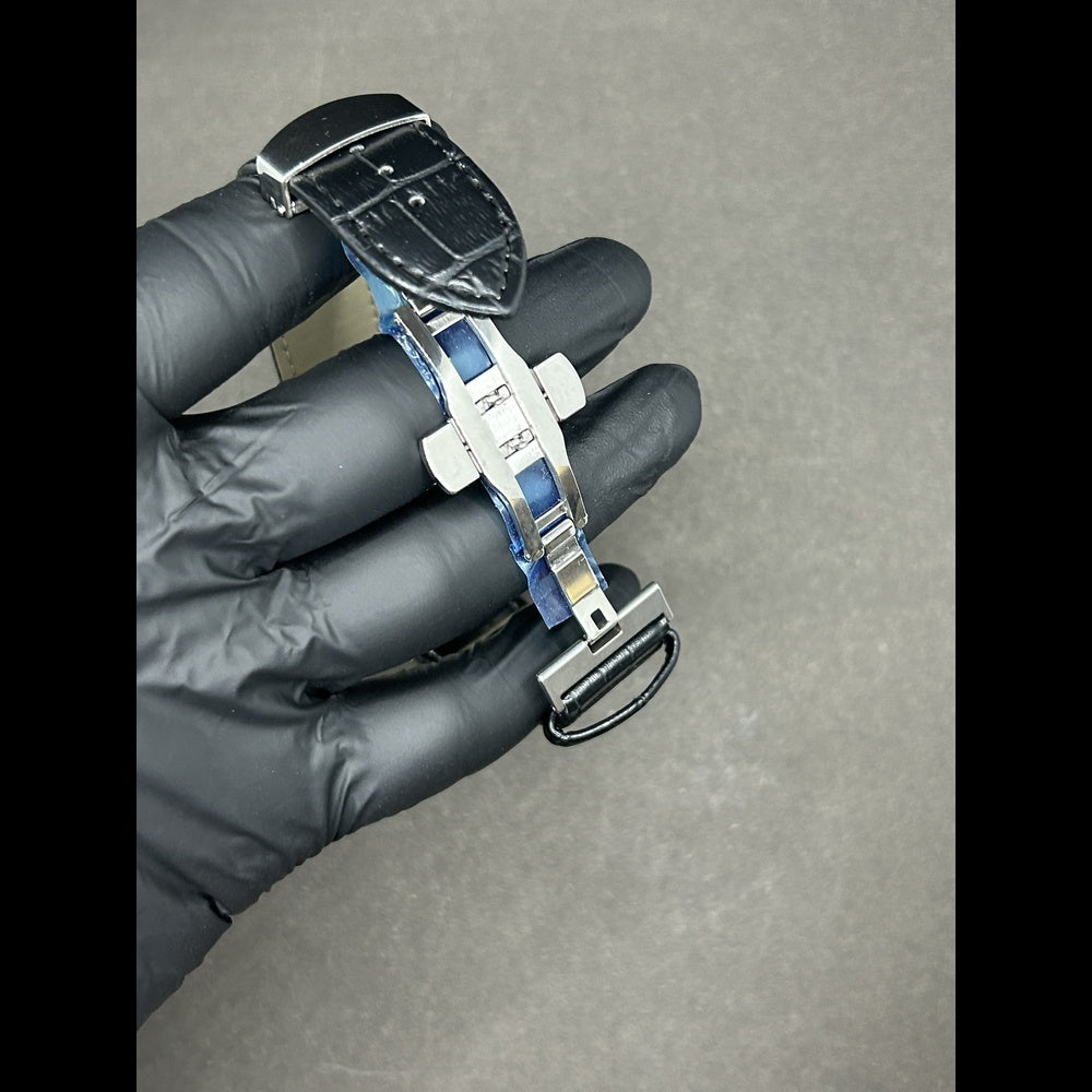 Patek Philippe Leather Strap Wih Blue Dial