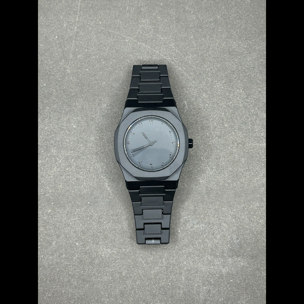 Golden Dial With Black Arabic Aura Fiber