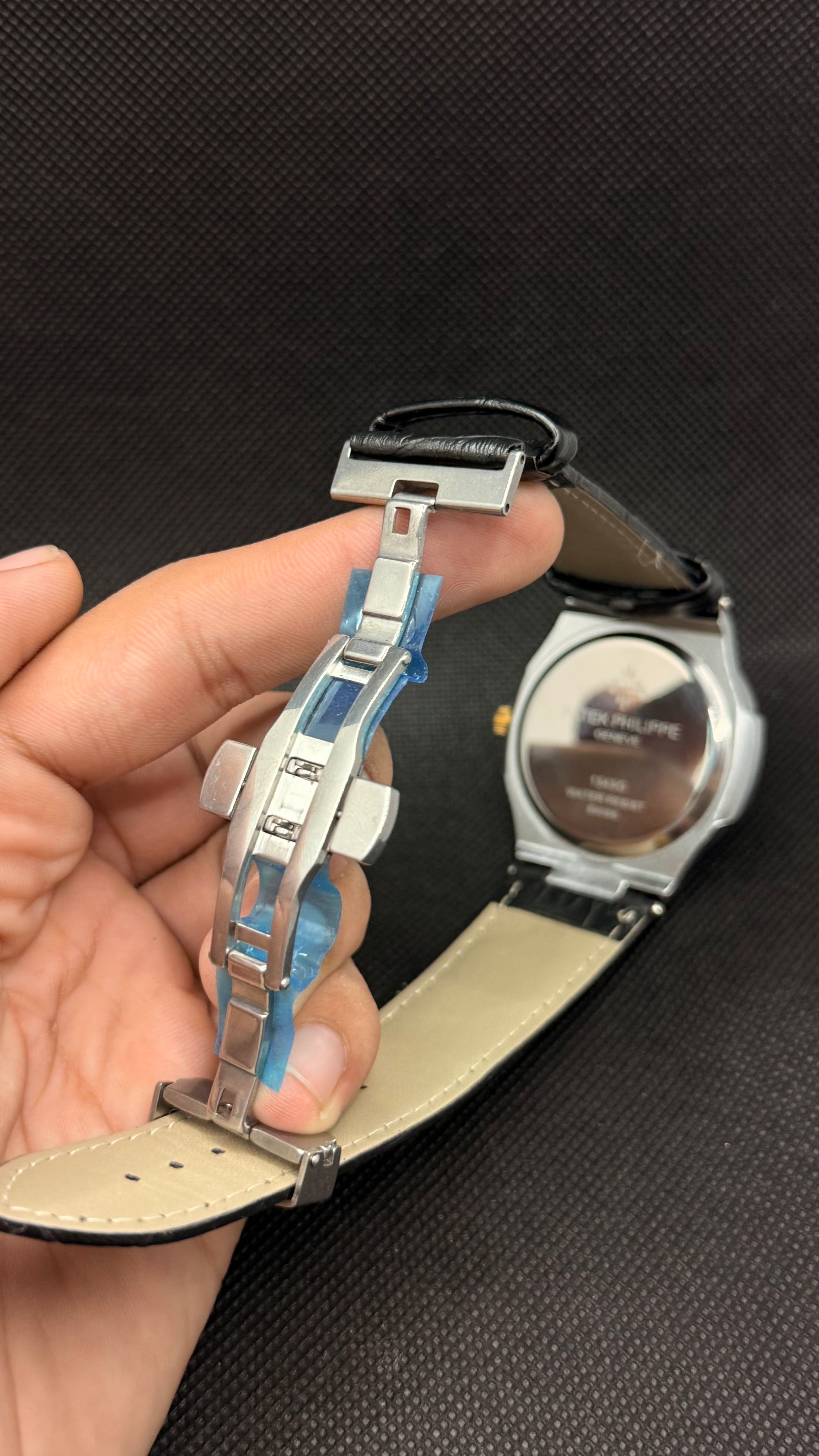 Patek Philippe Leather Strap With Green Dial