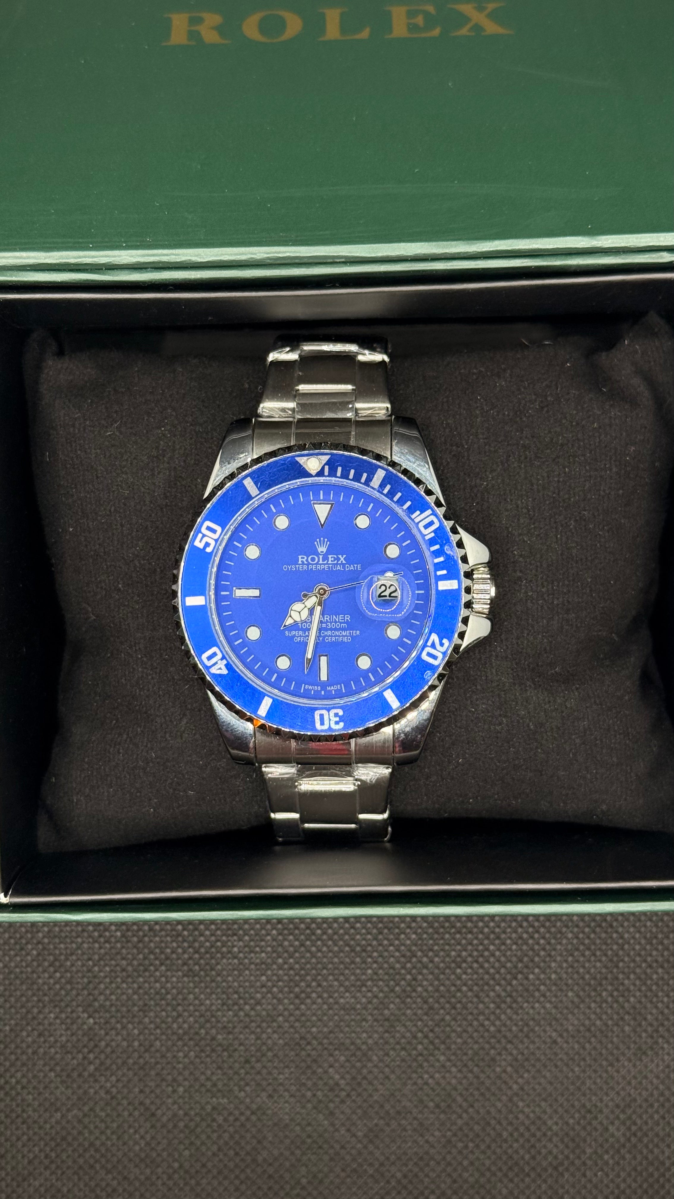 Rolex Submariner Blue Dial With Rotating Bezel