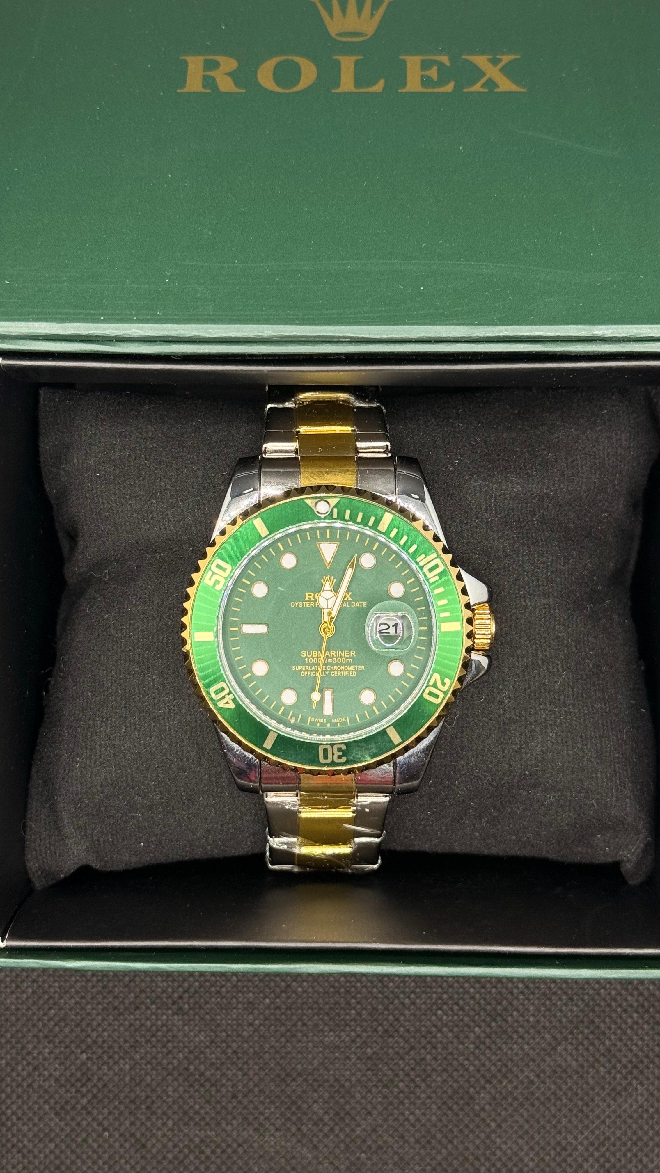Rolex Submariner Green Dial Two-Tone With Rotating Bezel